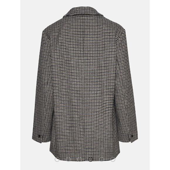 Vero Moda Jacket Womens XL Brown Houndstooth VMJosefine Check Wool Blazer Coat - Picture 5 of 16